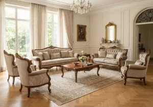 قیمت مبل سلطنتی 9 نفره با چوب راش
